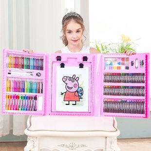 208-Piece Brush Set Kidsren's Crayons Colored Lead Art Tools Learning School Season Gift Box Student Watercolor Pens