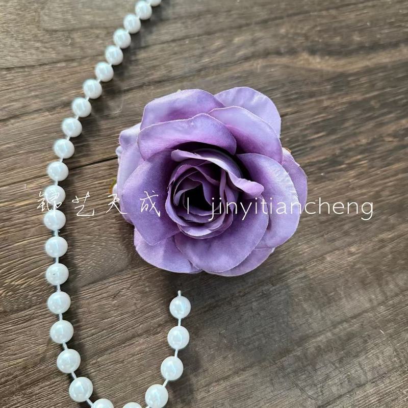 仿真花安娜玫瑰花头 花墙装饰婚礼布置 花环头饰diy假花材料批发|undefined
