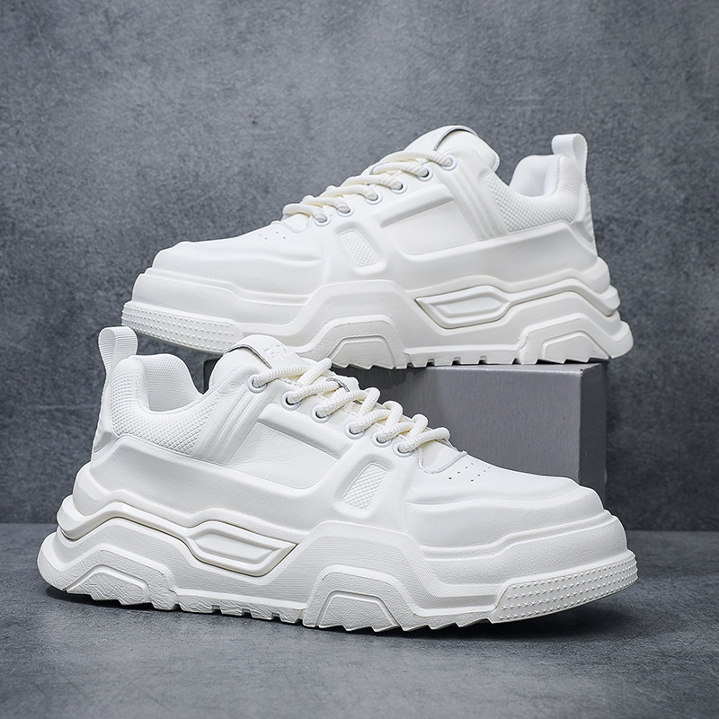 抖音新款男士低帮厚底滑板鞋韩版潮学生小白鞋运动休闲百搭男鞋子