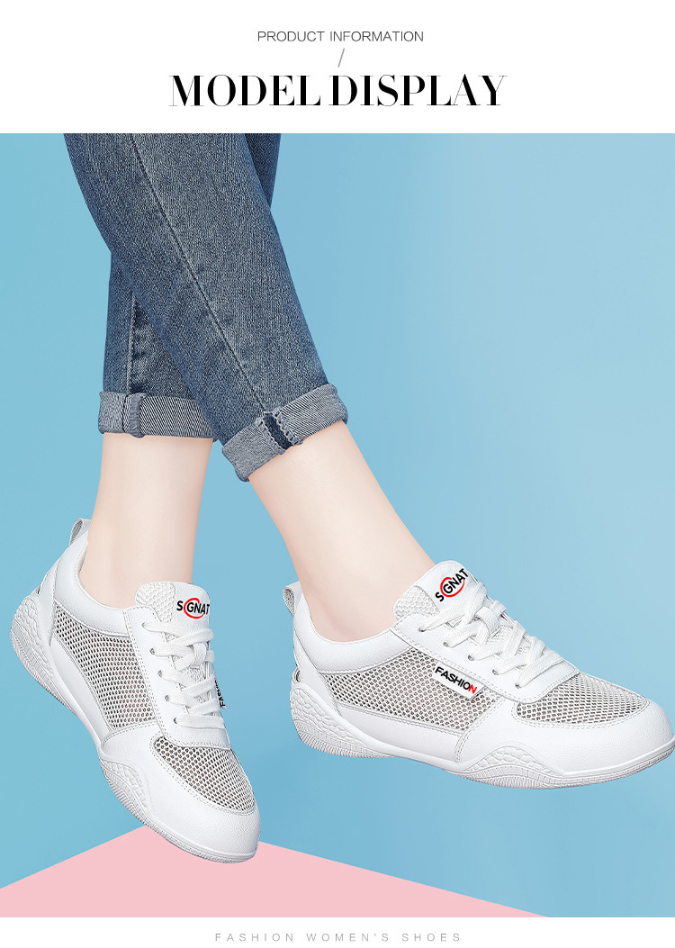 Giày sneaker nữ da thật trắng lưới thoáng khí đế mỏng mùa hè 2025 — Gạo xám L1070KAY, TrắngL1070KAY chi tiết 4