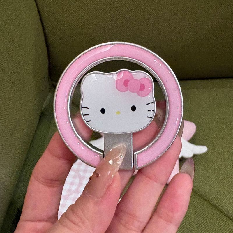 趣味可爱kitty猫折叠支架适用magsafe磁吸手机壳桌面懒人神器多色|undefined