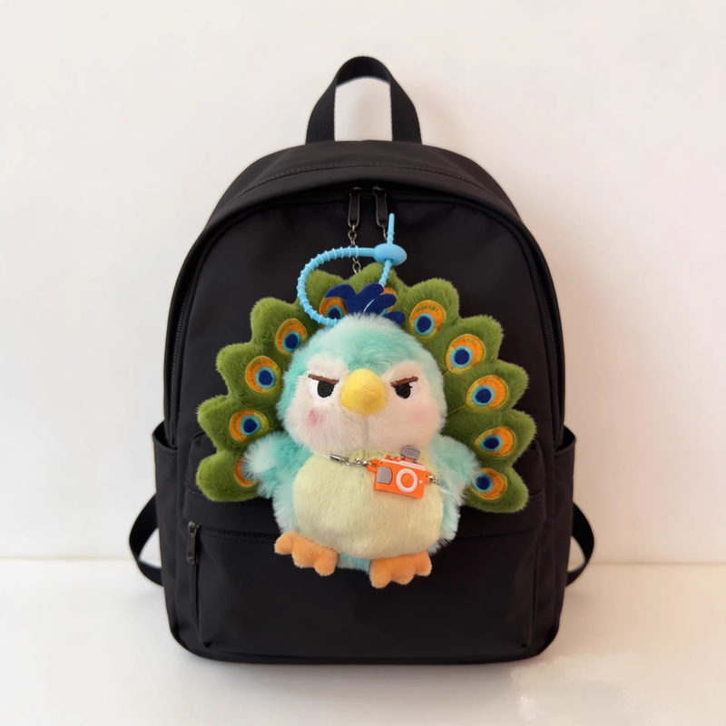 Little Red Book Same Style Maillard Green Peacock Plush Toy Pendant Creative Ai Plush Toy Backpack Small Accessory