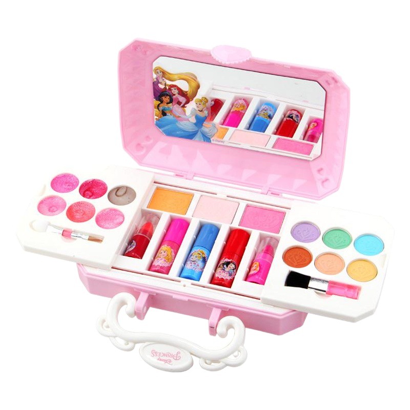 Venta caliente transfronteriza juego de cosméticos para niños niña princesa caja de maquillaje lápiz labial esmalte de uñas tienda de juguetes mismo estilo