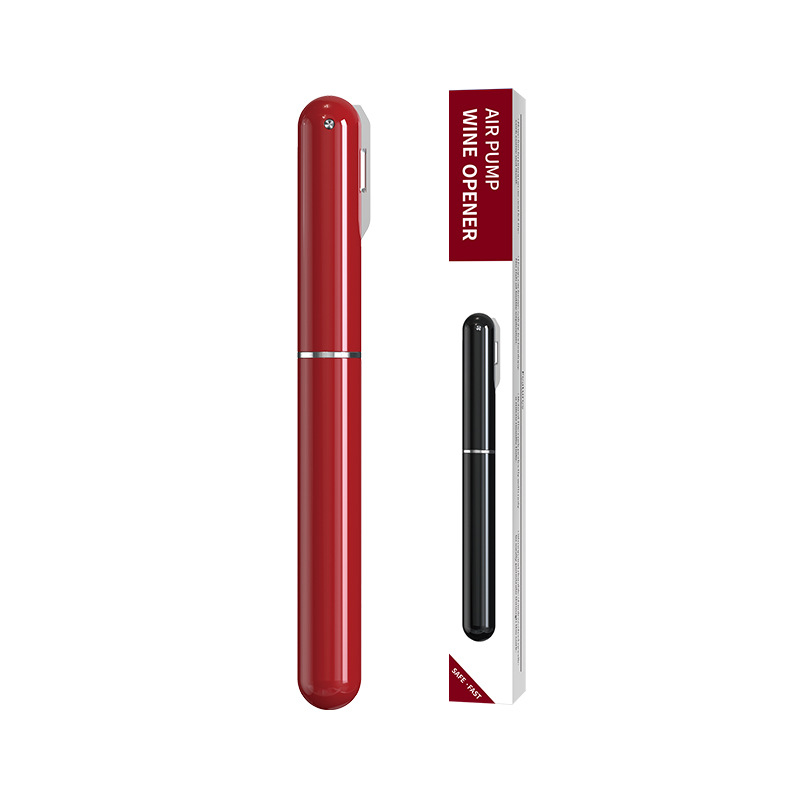 New capped pen type air pressure bottle opener red