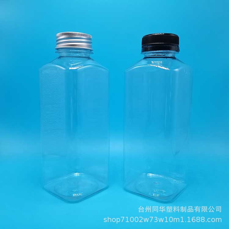 400ML 毫升 一次性食品级PET 方型果汁饮料瓶 可定制瓶型