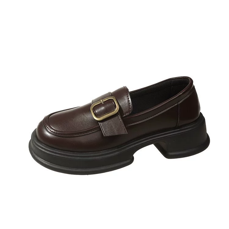 Footwear English style platform for leather shoes, universal suitable with a skirt, shoes, British style, 2023 collection, autumn