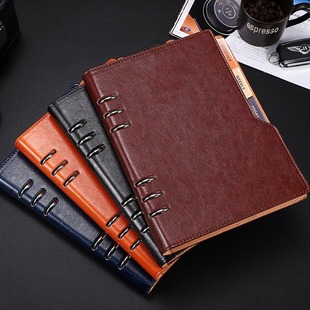 in stock wholesale pu leather notebook a5 business office notepad notebook thickened loose-leaf printing logo Wenzhou