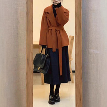 深冬装搭配一整套端庄大气小洋装高级感韩剧小香风毛呢半身裙套装