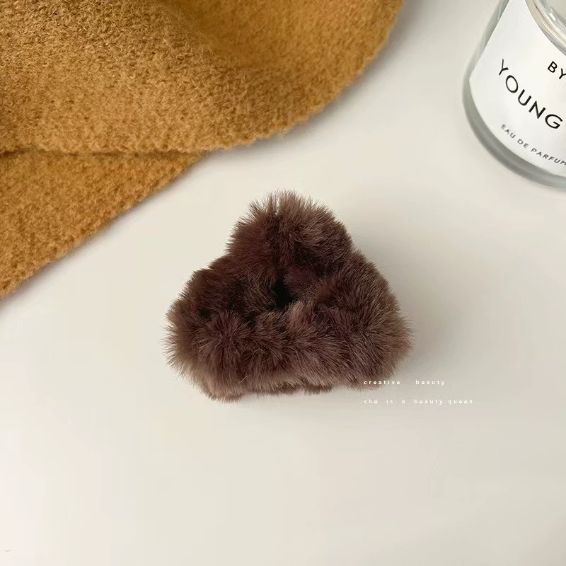 Плюшевая заколка-краб, корейский стиль, искусственный мех, длина 8–14 см