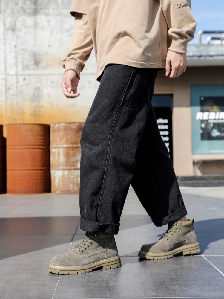 Primavera estate inverno grandi stivali bassi in stile britannico scarpe da lavoro da uomo stivali gialli grandi retrò_voghion.com