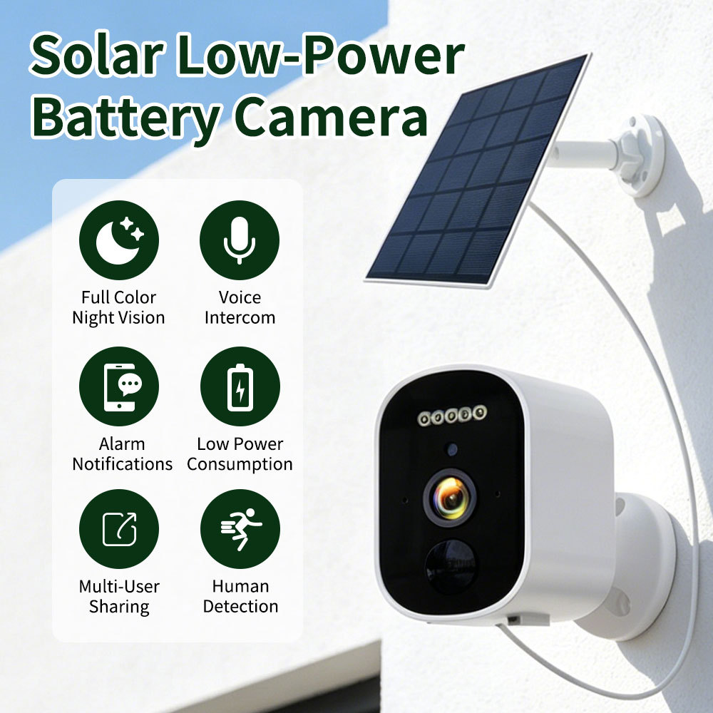 Solar battery HD night vision camera, wireless installation