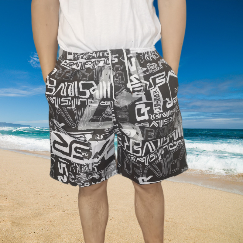 Summer men's beach shorts, rafting beach shorts, European and American style quick-drying swim shorts, summer men's floral shorts trendy