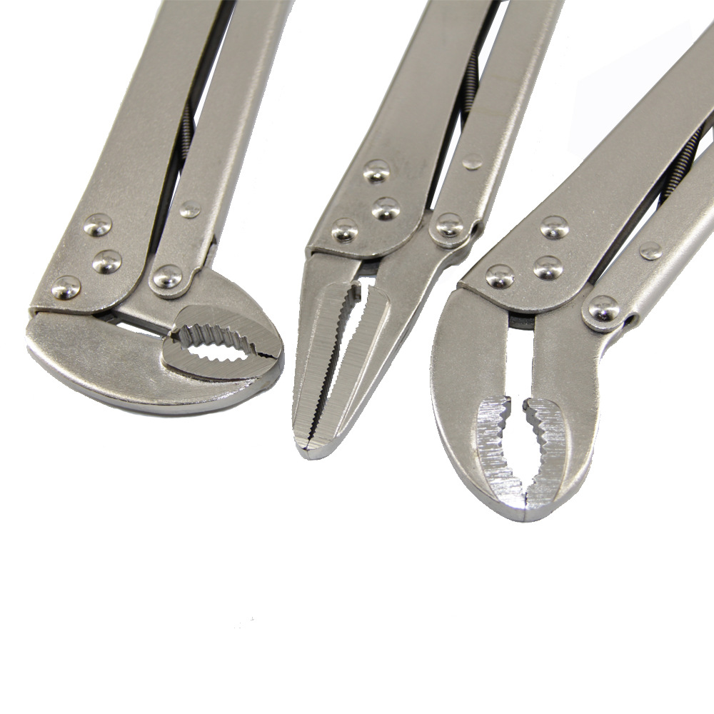 Juego de 3 piezas de alicates de cuello largo de 12 pulgadas conjunto boca puntiaguda boca redonda oblicua de 45 grados y alicates de cuello largo boca oblicua de 80 grados