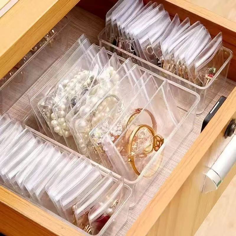 ジュエリー収納ボックス収納袋肥厚家庭用大容量 PVC 抗酸化透明ネックレスイヤリングジュエリーバッグ|undefined