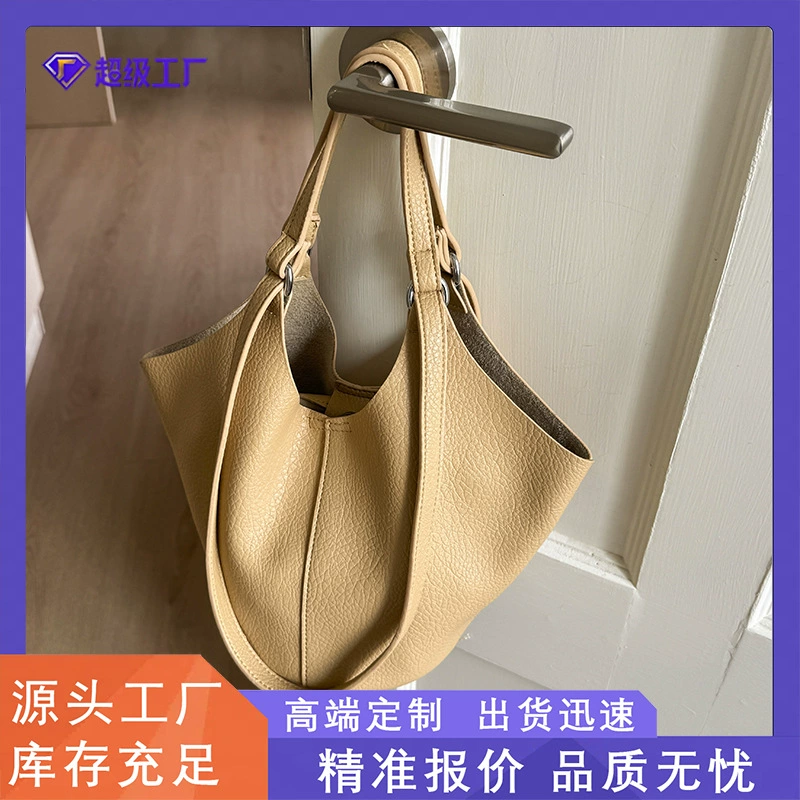 Летняя новинка 2025 года: вместительная мягкая кожаная сумка, простая, модная, элегантная, на плечо, для работы, в простом стиле.