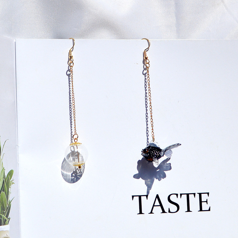 Drop Earrings Classification Chinoiserie Fish Resin Asymmetrical Women's Drop Earrings 1 Pair