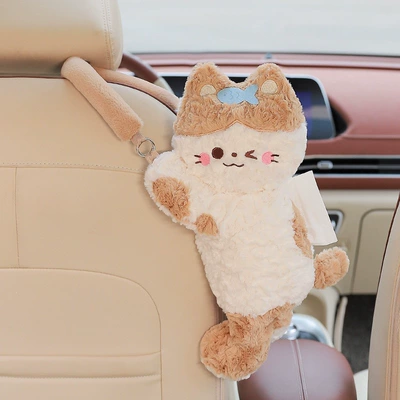 hanging high-end decoration, car – Car tissue box/set - fish-eating-catupgraded-spacesmooth-tissue-dispensing