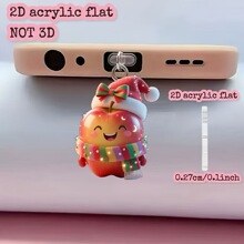 [2D Flat]1pc圣诞节新款亚克力红苹果适用于iPhone/Type-C安卓连