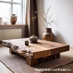 Jingjifeng オールドニレティーテーブルホームスクエア八仙テーブル小さなアパート無垢材コーヒーテーブルドライティーテーブルレジャーテーブル