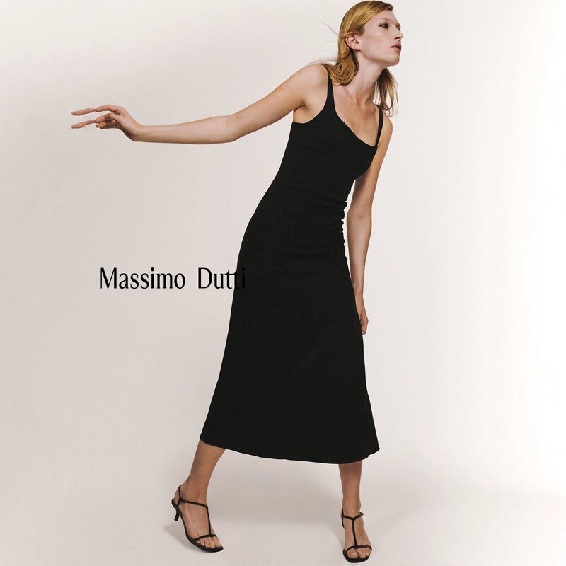 Spring and Summer New Style Massimo Dutti 2026 Women's Clothing French-Style Backless U-Shaped Tank Top Black Long Dress Spring and Summer New Style Massimo Dutti 2026 Women's Clothing French-Style Backless U-Shaped Tank Top Black Long Dress