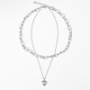 Fashionable retro jewelry, necklace heart-shaped, simple and elegant design, bright catchy style