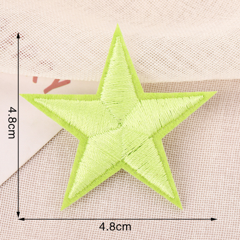 ミニかわいい五芒星刺繍パッチステッカー縫製不要シームレス修理自己粘着刺繍ステッカー衣類装飾布ステッカー|undefined