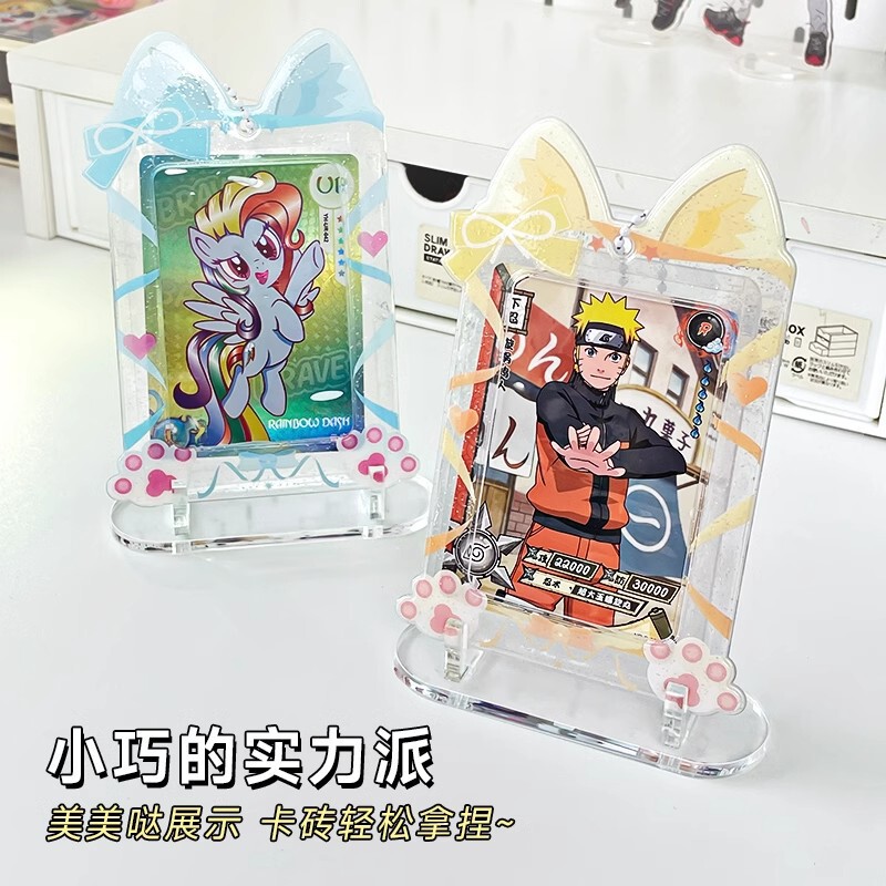 Baji 小さなカード透明ディスプレイスタンドキビ色紙スタンドアクリルカードレンガ Gumei デスクトップディスプレイストレージブラケット|undefined