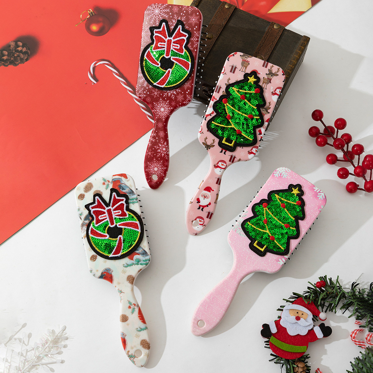 106g Weight Hair Comb Makeup Tools Types 1 Piece Quantity ABS Material Christmas Festival Christmas Tree Pattern Simple Style, Classic Style Style Christmas Simple Style Classic Style Christmas Tree ABS 1