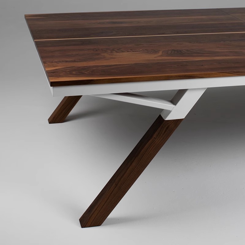 Mesa de tenis de mesa italiana, pies de madera maciza, hogar interior, nogal negro, mesa de mesa estándar, escritorio