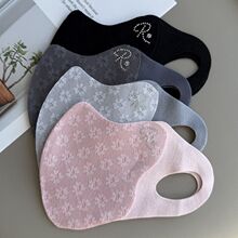 加厚蕾丝保暖口罩女冬季性感时尚提花立体户外防寒风透气暖绒面罩