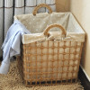 Rattan Storage basket Laundry basket Handle Storage baskets Large Dirty clothes basket Home Furnishing Home textiles Supplies Storage bucket