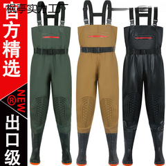 耐摩耗性滑り止めウェーダー、厚みのある耐摩耗性釣り用レインパンツ、男性用と女性用のワンピース防水服、全身レザーフォーク
