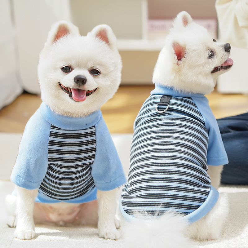 Gatos otoño invierno ropa accesorios rayas mascotas perros pequeños peleas de peluche que osos suministros de camiseta de base universal transfronterizos