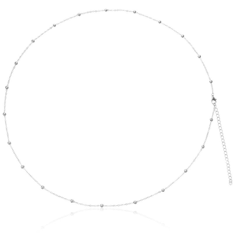 Цепочка на талию (body chain), медная 70+5 см, бусины, золотая или серебристая, европейский простой стиль