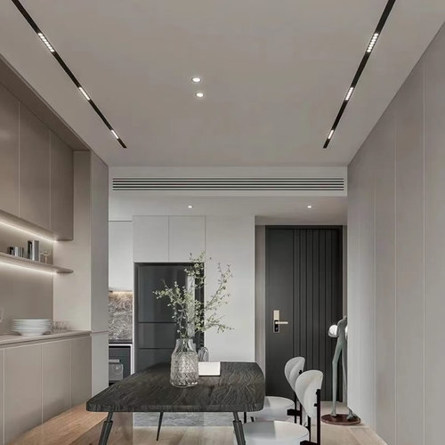 No main light household embedded wholesale concealed surface mounted smart living room lighting black 48V magnetic track light