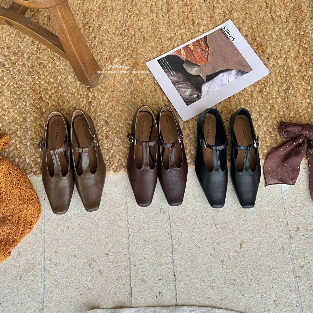 2025新款法式方头丁字扣带玛丽珍鞋平底浅口单鞋女复古奶奶鞋瓢鞋