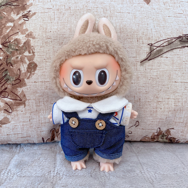 Labubu Ropa Accesorios 15cm trapo tela colgante muñeca ropa camiseta suspender pantalones traje [ropa para la venta solamente]