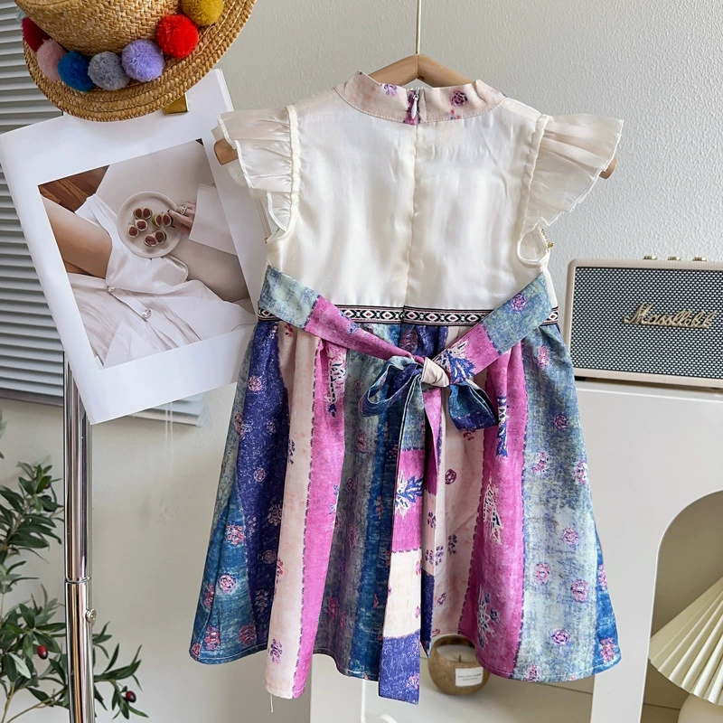 Летний этнический Hanfu для девочек, платье, этнический стиль