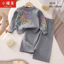 2025秋冬季针织衫套装两件套毛衣韩版女童圆领衫童装儿童新款宝宝