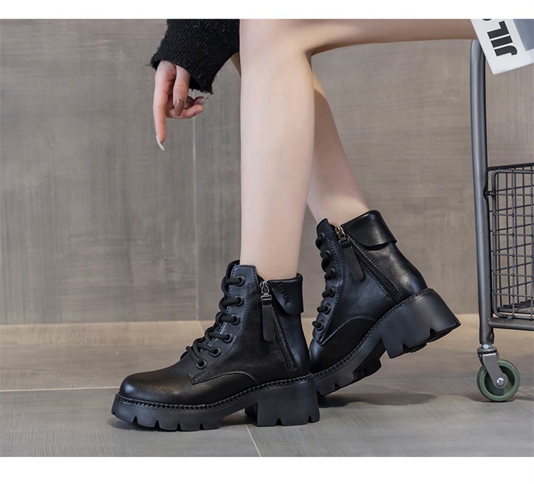 Boot Martin da nữ cổ thấp đế dày phong cách Anh quốc mùa thu đông — M2279-1 màu đen lót nhung, M2279 Màu cà phê lót một lớp, M2279-1 Màu cà phê lót nhung, M2279 màu đen một lớp bên trong chi tiết 10