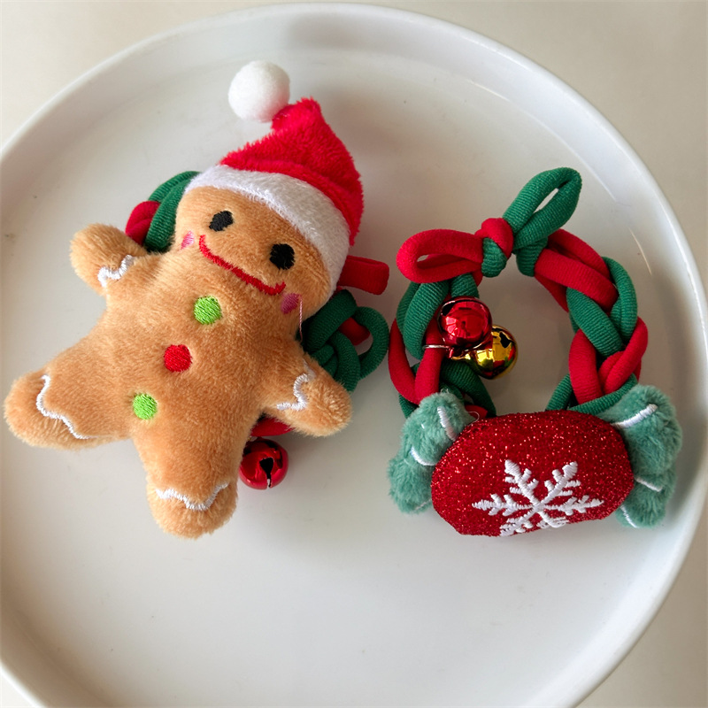 20g Weight Hair Tie Hair Accessories Type 1 Piece Quantity Holiday, Festival Occasion Flannel Material Christmas Festival Christmas Tree, Santa Claus, Elk Pattern Women's Gender Cute Style Christmas Cute Women's Christmas Tree Santa Claus Elk Flannel Hair Tie 2