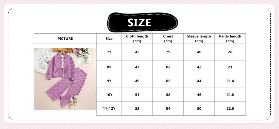 Polo-kragen Langarmshirt Und Weite Hose Set Für Mädchen_voghion.com