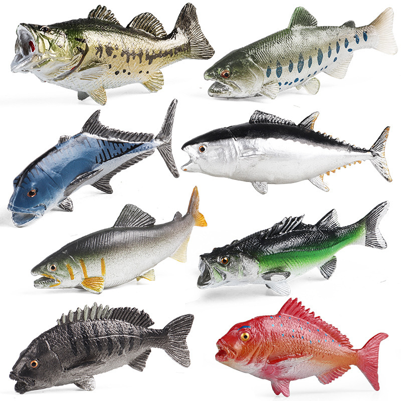 Simulated Fake Fish Bait Marine Animal Model Toy Salmon Salmon Big Mouth Bass Tuna Fish Tank Ornaments