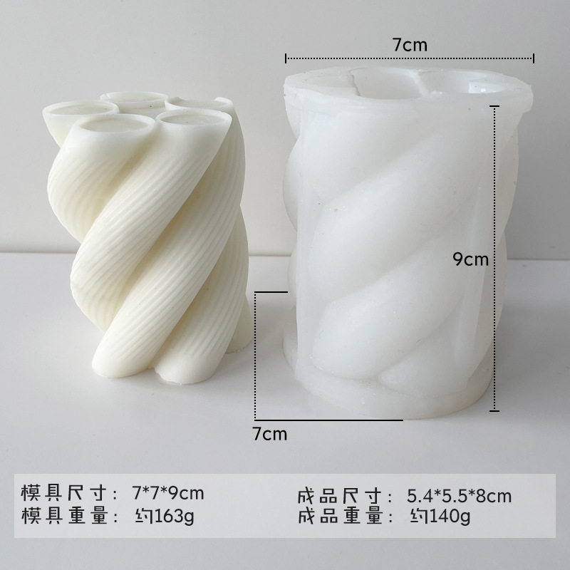 Jiahuimei columna espiral aromaterapia vela molde de silicona DIY jabón hecho a mano fragante piedra yeso decoración molde de silicona