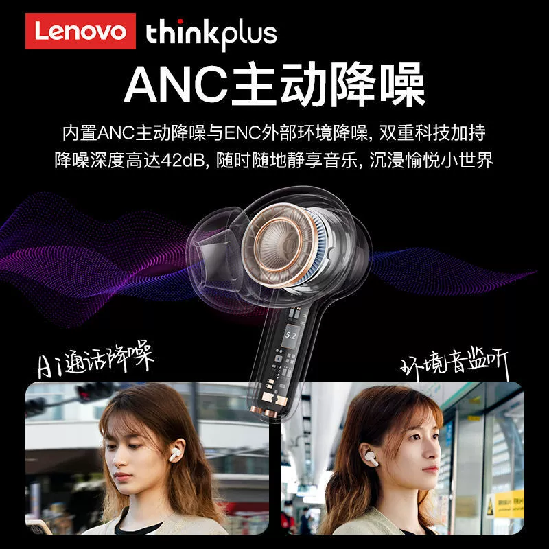 Thinkplus Lenovo LP70 беспроводные наушники-вкладыши спортивные длительная работа камеры шумоподавление эспорт низкая задержка