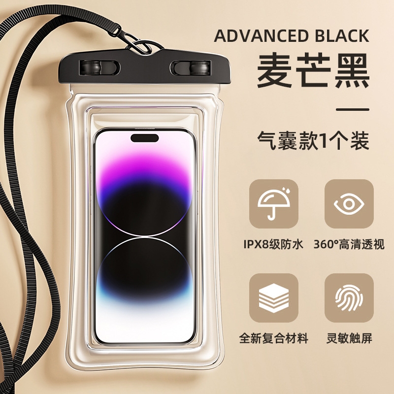 Equipos de rafting buceo impermeable cubierta de teléfono celular bolsa impermeable bolsa de sellado nadador jinete para llevar pantalla táctil