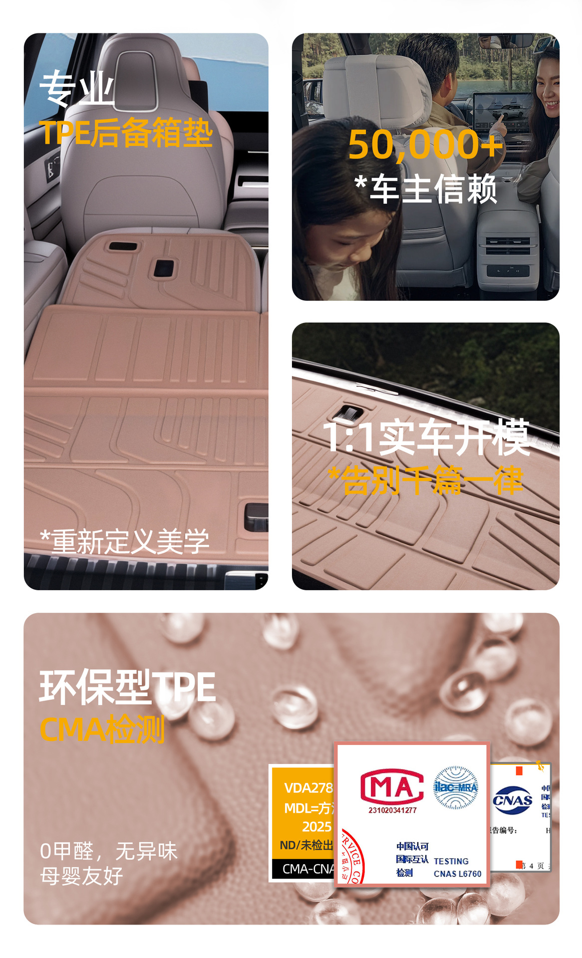 Suitable for Nio ES9 2026 model six-seater rear trunk TPE car trunk mat