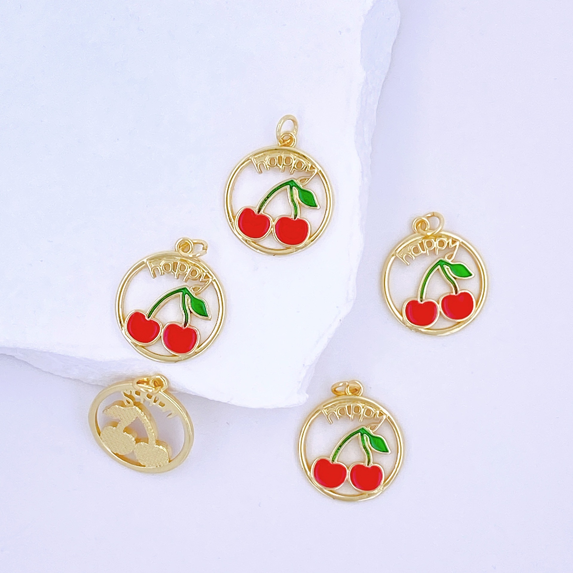 1 Piece Copper Polished Cherry Pendant display picture 4