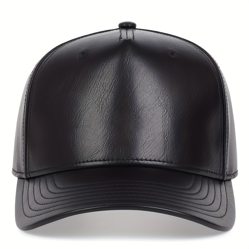 New PU Leather Hip Hop Baseball Street Trendy Men's Versatile Korean Edition Fashion Women's Duck Tongue Hat Batch_voghion.com