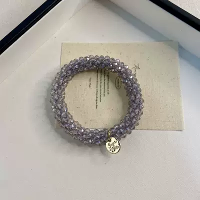 hair rope, Saç üçün rezinlər - 5-light-purple-about-6cm-imitation-crystal-rubber-band-alloy